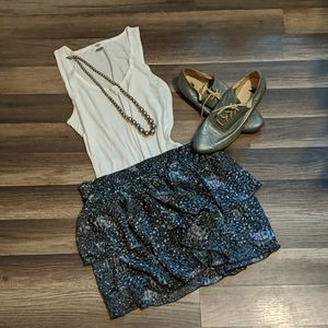 Mudd layered chiffon print skirt Sz L